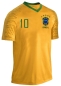 Preview: Brasilien Kinder Trikot Set Retro 2 tlg. Fußball WM EM Fan Zweiteiler Gelb Blau Größe 92-98