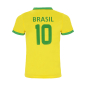 Preview: Brasilien Kinder Fußball Trikot Set - WM EM Fan Sport Zweiteiler Brasil - Gelb Grün