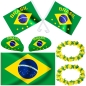 Preview: Brasilien Fan Artikel Set Fußball Fan Accessoires 7 Teile