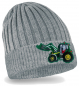 Preview: Traktor Strickmütze Kinder Beanie Grüner Frontlader