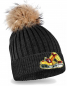 Preview: Bagger Strickmütze mit Bommel Kinder Beanie Gelber Bagger
