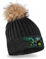 Preview: Traktor Strickmütze mit Bommel Kinder Beanie Grüner Schlepper