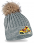 Preview: Bagger Strickmütze mit Bommel Kinder Beanie Gelber Bagger