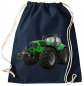 Preview: Traktor Turnbeutel Rucksack Sportbag Grüner Schlepper mit grauen Felgen