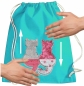 Preview: Kinder Turnbeutel Wendepailletten Katzen Sportbeutel Sportsack Turnsack Gymbag Gymsack Türkis