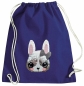 Preview: Kinder Turnbeutel Wendepailletten Hase - Kaninchen Sportbeutel Hasen Turnsack - Blau