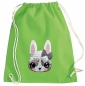 Preview: Kinder Turnbeutel Wendepailletten Hase - Kaninchen Sportbeutel Hasen Turnsack - Grün