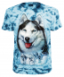 Preview: T-Shirt Alaskan Malamute Schlittenhund Batik Shirt
