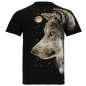 Preview: T-Shirt Wolf im Vollmond - Damen Herren Heulende Wölfe Shirt - Schwarz