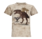 Preview: Kinder T-Shirt Dinosaurier Tyrannosaurus Rex - Dino T-Rex Batik Shirt - Beige-Braun
