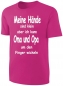 Preview: Kinder Sprüche T-Shirt Meine Hände sind klein aber ich kann Oma und Opa um den Finger wickeln - Pink
