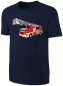 Preview: Kinder Feuerwehr T-Shirt - Feuerwehrauto Shirt - Deep Navy Blue Blau / Dunkelblau