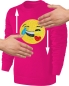 Preview: Kinder Wendepailletten Sweatshirt Emoticon Kussmund / Lachtränen - Mädchen Streichel Pullover Pulli Hoodie - Pink