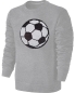 Preview: Kinder Fußball Wendepailletten Sweatshirt - EM WM Fussball Streichel Pullover Pulli Hoodie - Grau