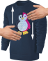 Preview: Kinder Pinguin Wendepailletten Sweatshirt - Streichel Pullover Pulli Hoodie - Blau