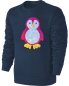 Preview: Kinder Pinguin Wendepailletten Sweatshirt - Streichel Pullover Pulli Hoodie - Blau