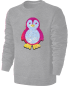 Preview: Kinder Pinguin Wendepailletten Sweatshirt - Streichel Pullover Pulli Hoodie - Grau