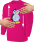 Preview: Kinder Pinguin Wendepailletten Sweatshirt - Mädchen Streichel Pullover Pulli Hoodie - Pink