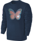 Preview: Kinder Schmetterling Wendepailletten Sweatshirt - Glitzer Falter Tagfalter Streichel Pullover Pulli Hoodie - Blau