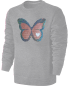 Preview: Kinder Schmetterling Wendepailletten Sweatshirt - Glitzer Falter Tagfalter Streichel Pullover Pulli Hoodie - Grau
