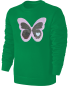 Preview: Kinder Schmetterling Wendepailletten Sweatshirt - Glitzer Falter Tagfalter Streichel Pullover Pulli Hoodie - Grün