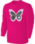Preview: Kinder Schmetterling Wendepailletten Sweatshirt - Mädchen Glitzer Falter Tagfalter Streichel Pullover Pulli Hoodie - Pink