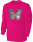 Preview: Kinder Schmetterling Wendepailletten Sweatshirt - Mädchen Glitzer Falter Tagfalter Streichel Pullover Pulli Hoodie - Pink