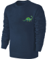 Preview: Kinder Langhals Dino Stickerei Sweatshirt - Dinosaurier Pullover Pulli Hoodie - Blau