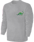 Preview: Kinder Langhals Dino Stickerei Sweatshirt - Dinosaurier Pullover Pulli Hoodie - Grau