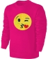 Preview: Kinder Wendepailletten Sweatshirt Emoticon Kussmund / Lachtränen - Mädchen Streichel Pullover Pulli Hoodie - Pink
