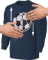 Preview: Kinder Fußball Wendepailletten Sweatshirt - EM WM Fussball Streichel Pullover Pulli Hoodie - Navy Blue Blau Dunkelblau