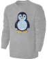 Preview: Kinder Pinguin Wendepailletten Sweatshirt - Streichel Pullover Pulli Hoodie - Grau
