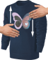 Preview: Kinder Schmetterling Wendepailletten Sweatshirt - Glitzer Falter Tagfalter Streichel Pullover Pulli Hoodie - Blau
