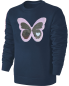 Preview: Kinder Schmetterling Wendepailletten Sweatshirt - Glitzer Falter Tagfalter Streichel Pullover Pulli Hoodie - Blau