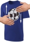 Preview: Kinder Fußball Wendepailletten T-Shirt - EM WM Jungen Jungs Streichel Shirt - Blau