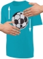 Preview: Kinder Fußball Wendepailletten T-Shirt - EM WM Jungen Jungs Streichel Shirt - Türkis