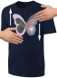 Preview: Kinder Schmetterling Wendepailletten T-Shirt - Falter Tagfalter Streichel-Shirt - Dunkelblau