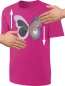 Preview: Kinder Schmetterling Wendepailletten T-Shirt - Mädchen Glitzer Falter Tagfalter Streichel-Shirt - Pink