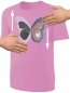 Preview: Kinder Schmetterling Wendepailletten T-Shirt - Mädchen Glitzer Falter Tagfalter Streichel-Shirt - Rosa