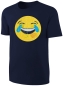 Preview: Kinder Wendepailletten T-Shirt Emoticon mit Kussmund / Lachtränen - Lachgesicht Streichel Shirt - Dunkelblau