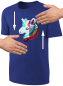 Preview: Kinder Einhorn Wendepailletten T-Shirt - Unicorn Streichel-Shirt - Blau