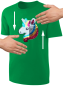 Preview: Kinder Einhorn Wendepailletten T-Shirt - Unicorn Streichel-Shirt - Grün