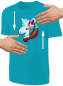 Preview: Kinder Einhorn Wendepailletten T-Shirt - Unicorn Streichel-Shirt - Türkis