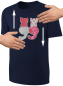 Preview: Kinder Katzen Wendepailletten T-Shirt - Kätzchen Streichel-Shirt - Dunkelblau