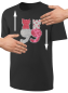 Preview: Kinder Katzen Wendepailletten T-Shirt - Kätzchen Streichel-Shirt - Schwarz