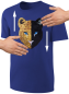Preview: Kinder Schwarzer Panther Wendepailletten T-Shirt - Leopard Jaguar Streichel-Shirt - Blau