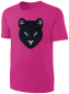 Preview: Kinder Schwarzer Panther Wendepailletten T-Shirt - Leopard Jaguar Streichel-Shirt - Pink