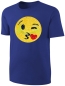 Preview: Kinder T-Shirt Wende Pailletten Emoticon  Kussmund Streichel Shirt Blau