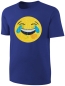 Preview: Kinder T-Shirt Wende Pailletten Emoticon  Kussmund Streichel Shirt Blau