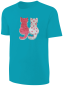 Preview: Kinder Katzen Wendepailletten T-Shirt - Kätzchen Streichel-Shirt - Türkis